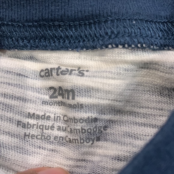 Carter’s and Joe Fresh Long-Sleeve Shirts in Stripes and Gray Halloween Size 2T - Picture 7 of 8